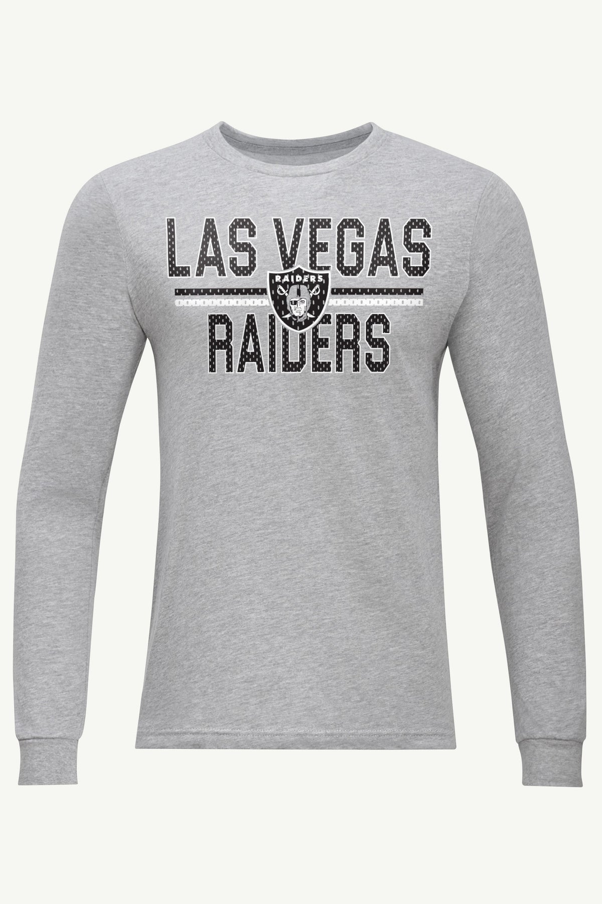 MENS LAS VEGAS RAIDERS MESH LOOK LONG SLEEVE T SHIRT - Heather Grey