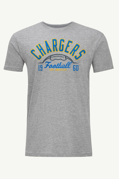 MENS LOS ANGELES CHARGERS HALF BALL T SHIRT - Heather Grey