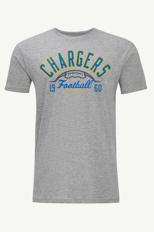 MENS LOS ANGELES CHARGERS HALF BALL T SHIRT - Heather Grey