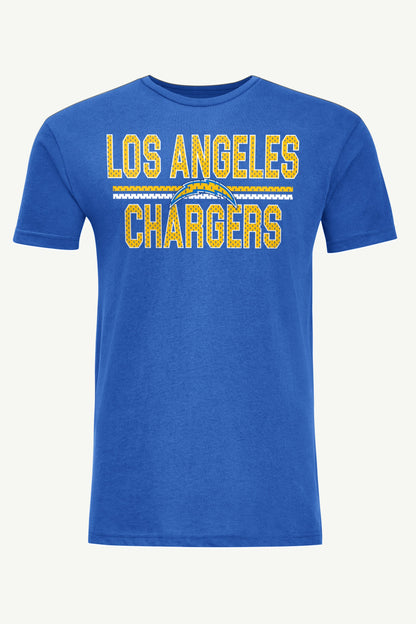 MENS LOS ANGELES CHARGERS MESH LOOK T SHIRT - Royal