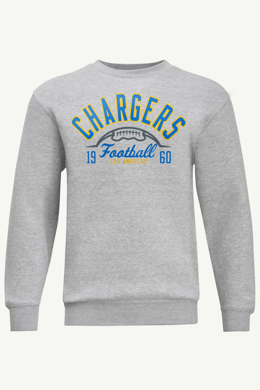 MENS LOS ANGELES CHARGERS HALF BALL SWEATSHIRT - Heather Grey