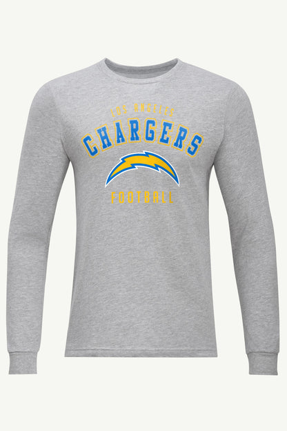 MENS LOS ANGELES CHARGERS LONG SLEEVE T SHIRT - Heather Grey