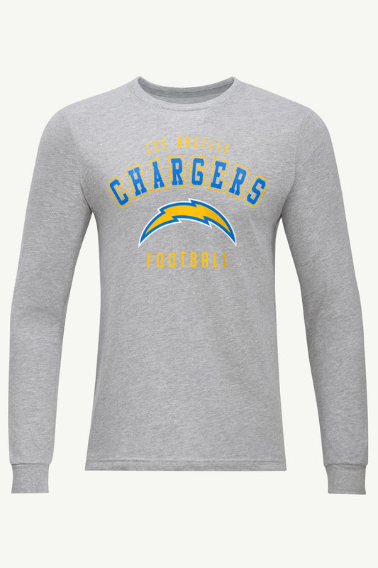 MENS LOS ANGELES CHARGERS LONG SLEEVE T SHIRT - Heather Grey