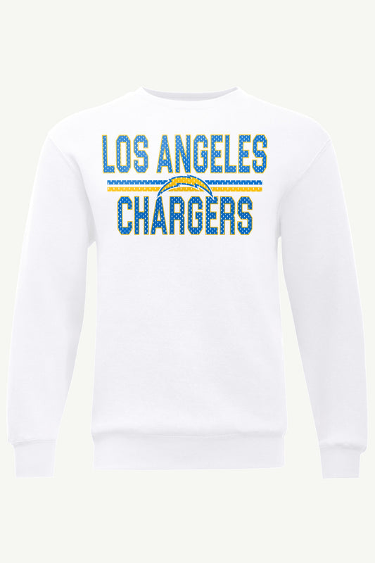 MENS LOS ANGELES CHARGERS MESH LOOK SWEATSHIRT - White