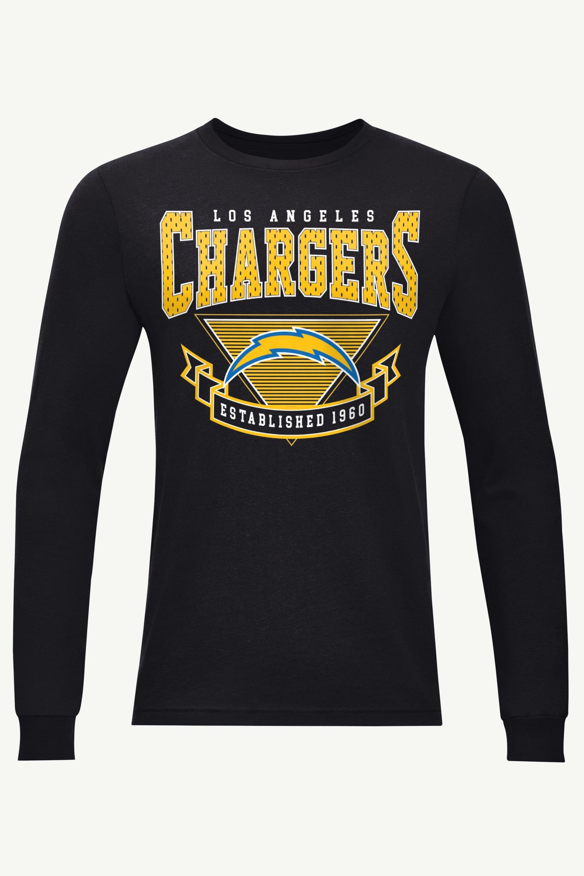 MENS LOS ANGELES CHARGERS 80's INSPIRED LONG SLEEVE T SHIRT - Black