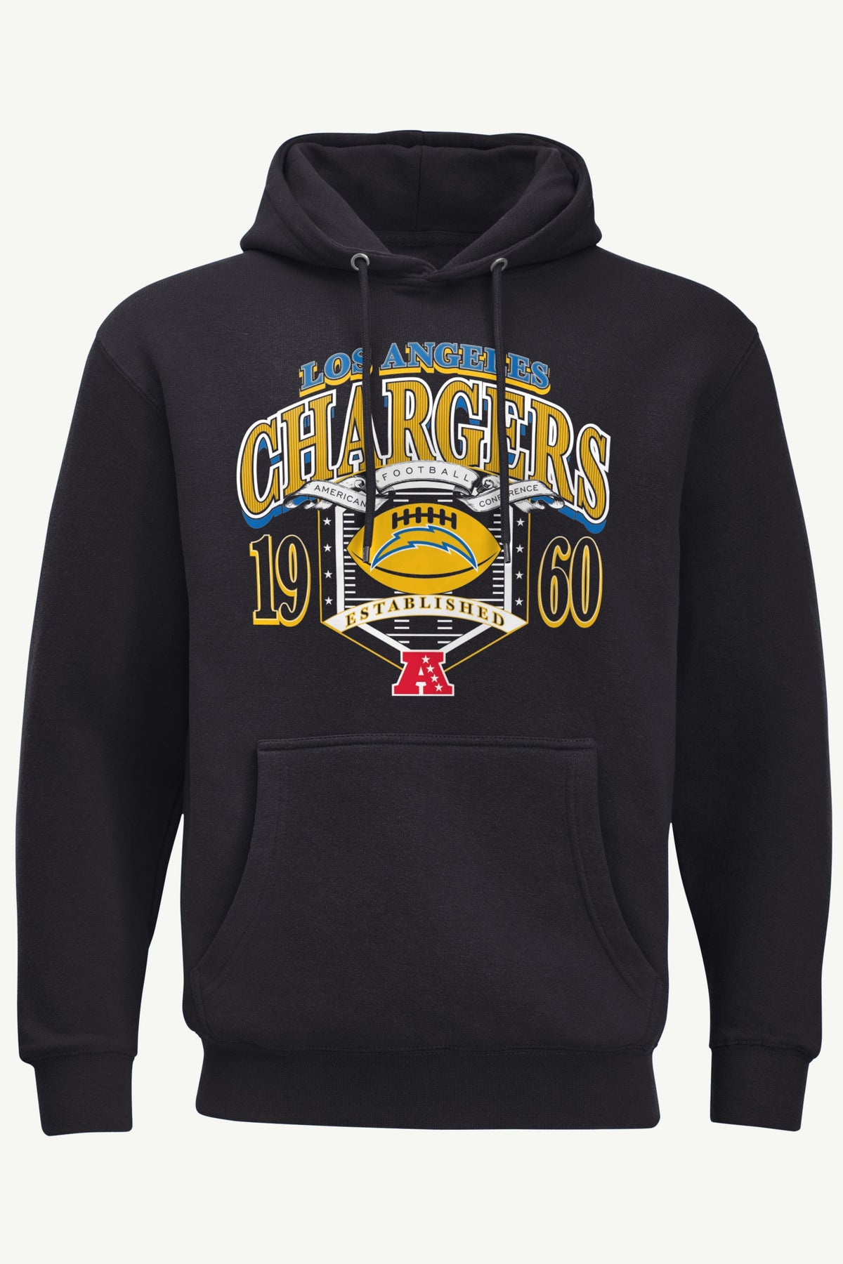 MENS LOS ANGELES CHARGERS 80s INSPIRED FIELD HOODIE - Black