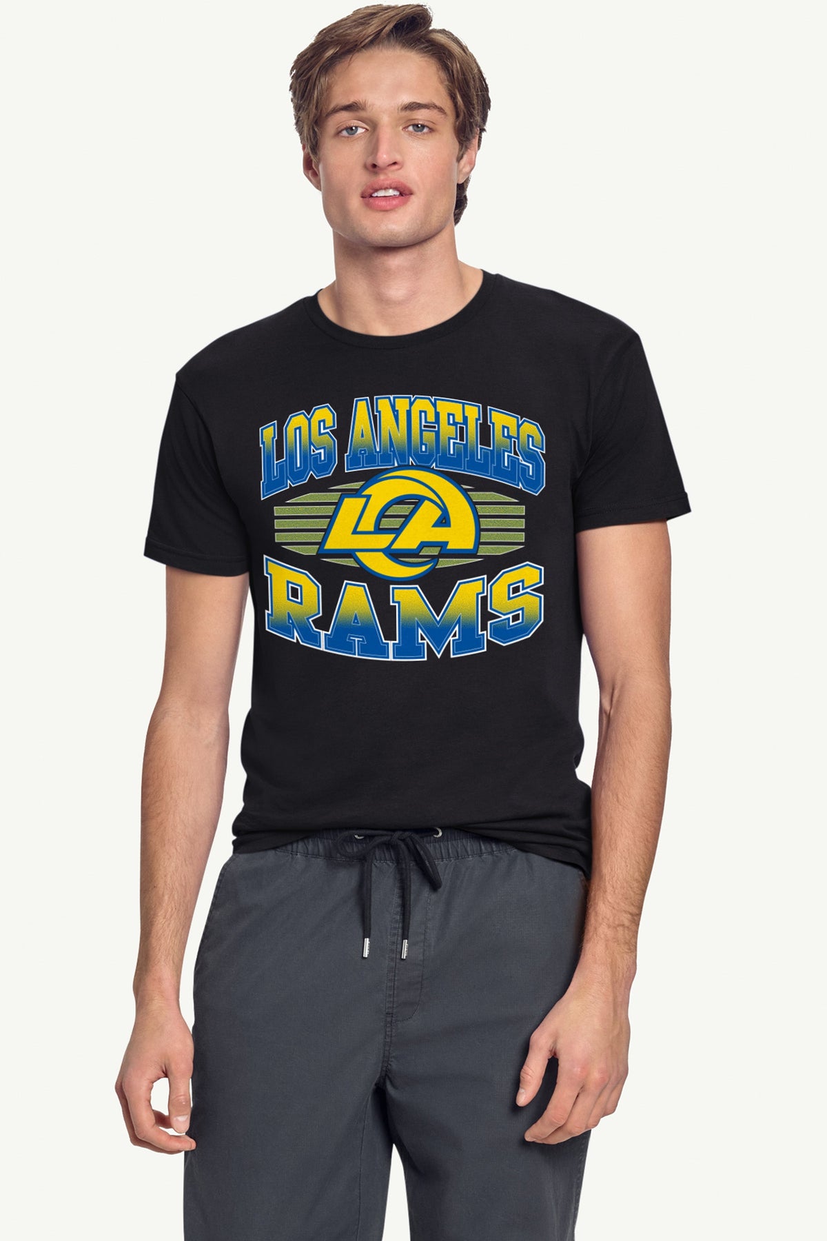 MENS LOS ANGELES RAMS TEAM GRIT SHORT SLEEVE T SHIRT - Black