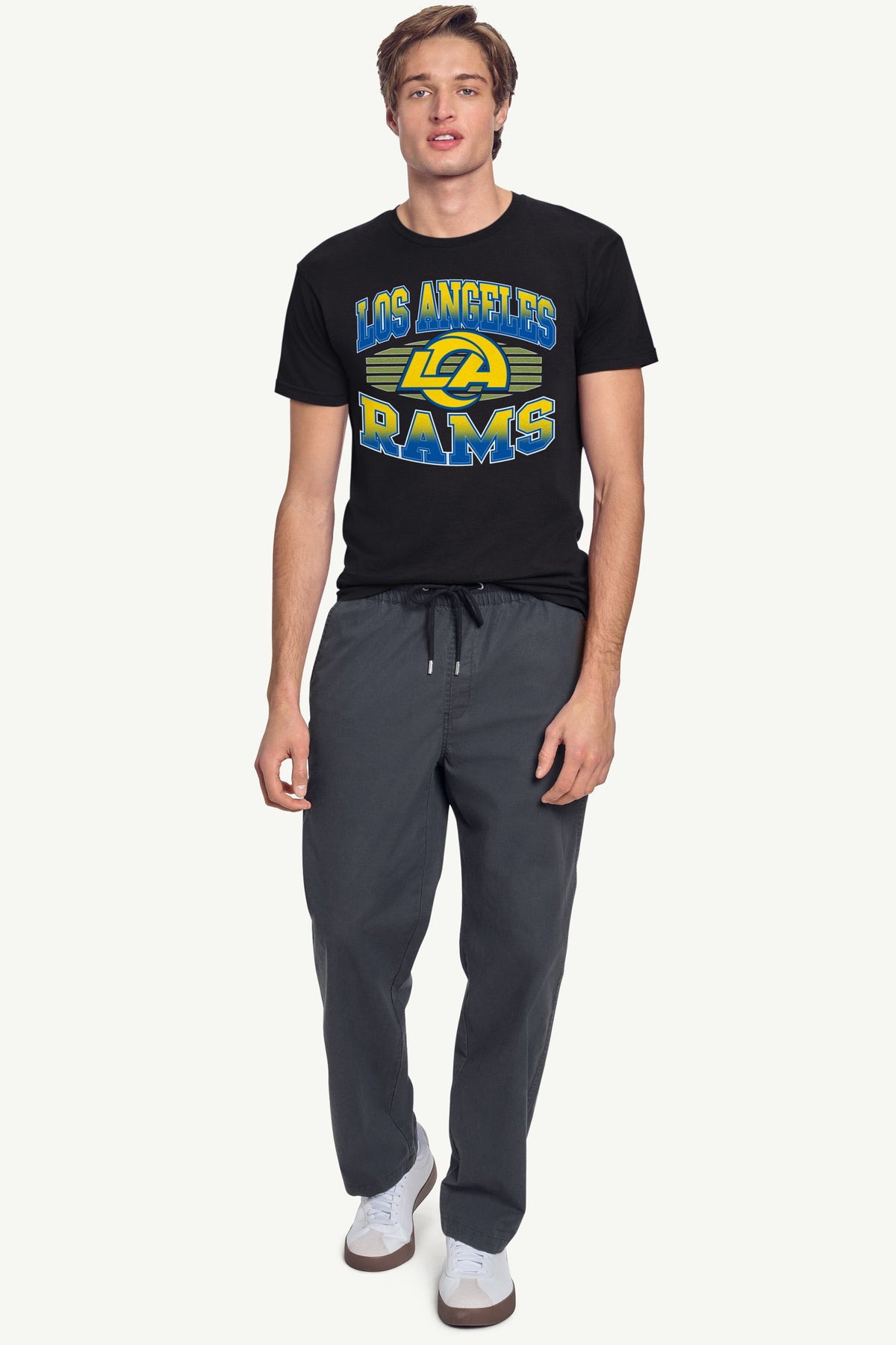 MENS LOS ANGELES RAMS TEAM GRIT SHORT SLEEVE T SHIRT - Black