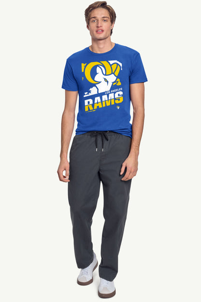 MENS LOS ANGELES RAMS ZOOM SHORT SLEEVE T SHIRT - Royal