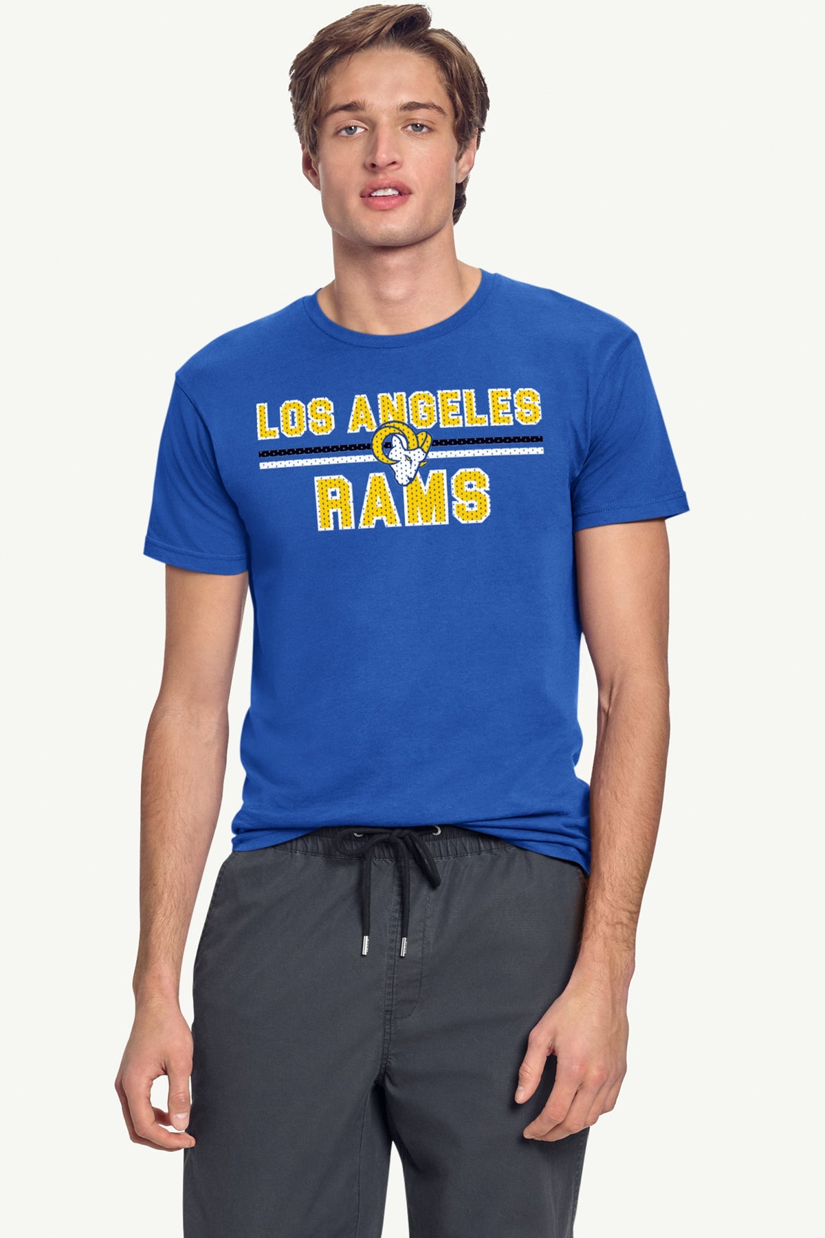MENS LOS ANGELES RAMS MESH LOOK T SHIRT - Royal
