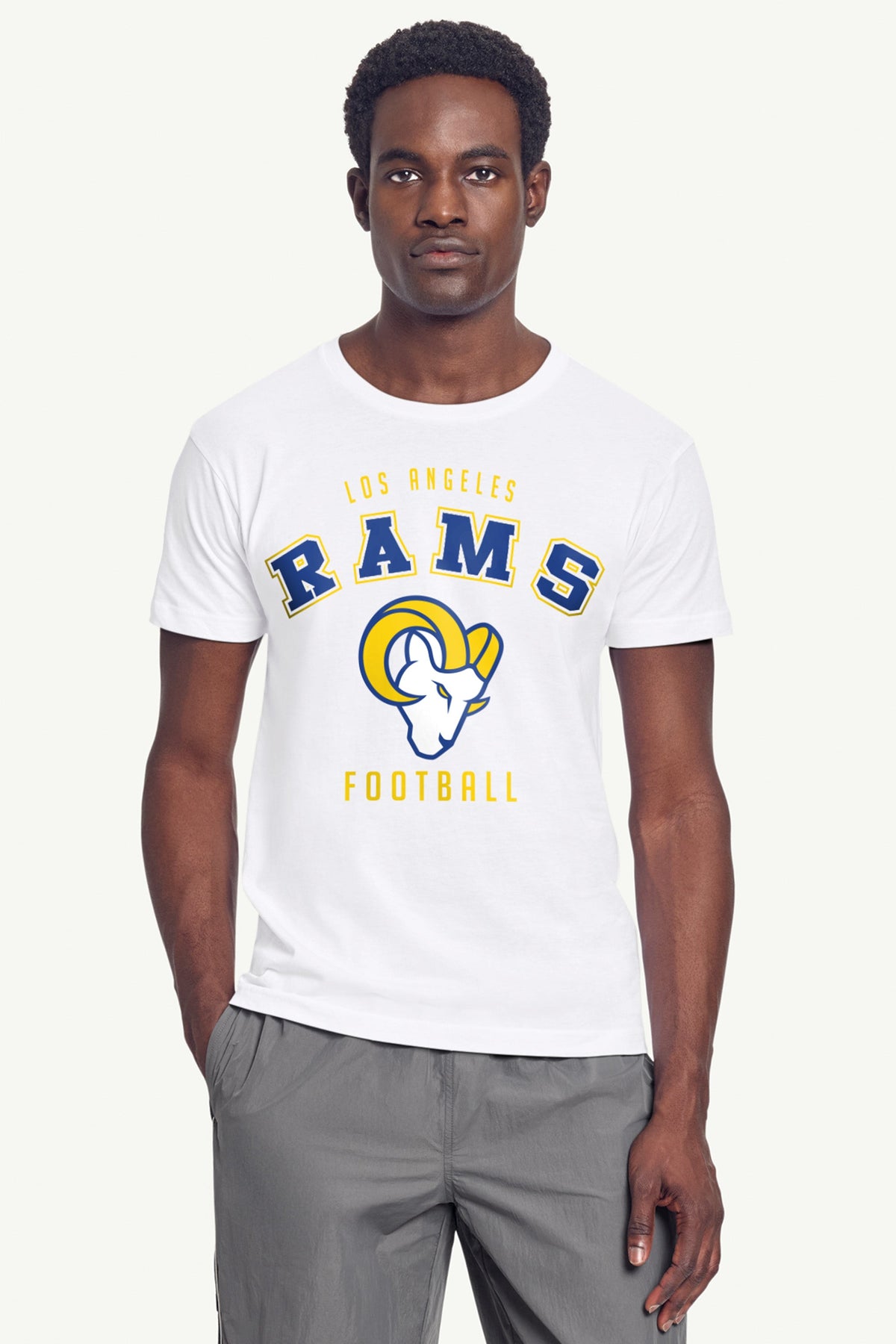 MENS LOS ANGELES RAMS TEAM SHORT SLEEVE T SHIRT - White