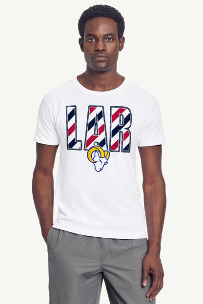 MENS LOS ANGELES RAMS STARS AND STRIPES T SHIRT - White