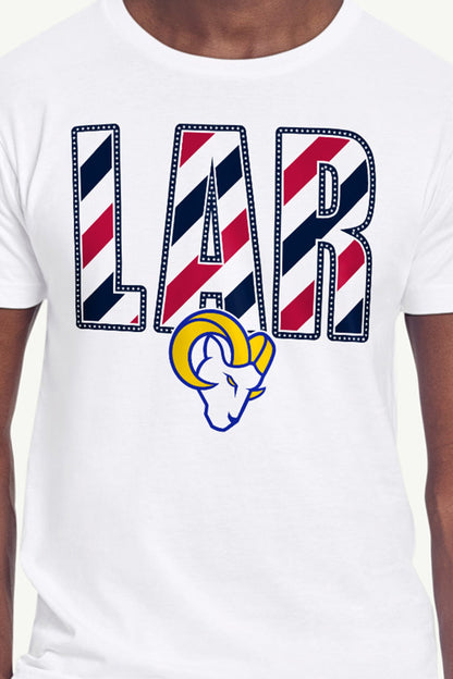 MENS LOS ANGELES RAMS STARS AND STRIPES T SHIRT - White