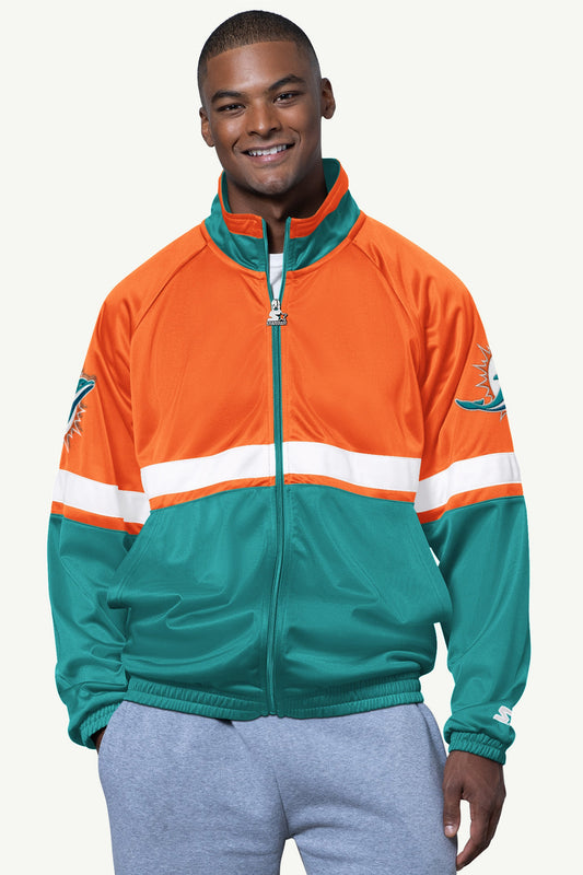 MENS MIAMI DOLPHINS VETERAN TRACK JACKET - Starter