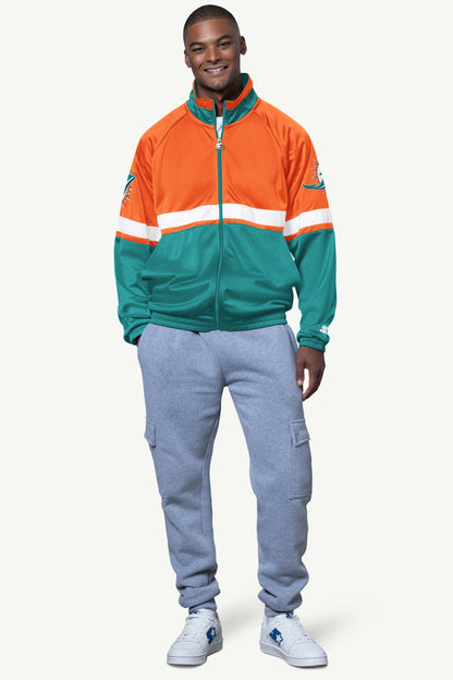 MENS MIAMI DOLPHINS VETERAN TRACK JACKET - Starter