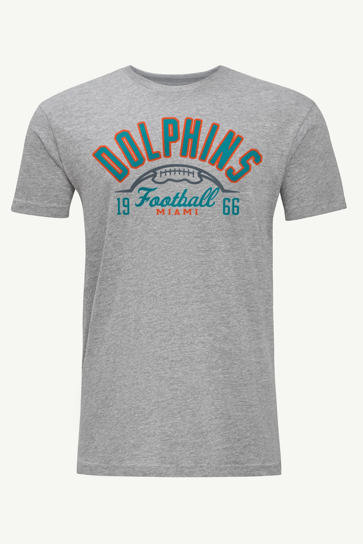 MENS MIAMI DOLPHINS HALF BALL T SHIRT - Heather Grey