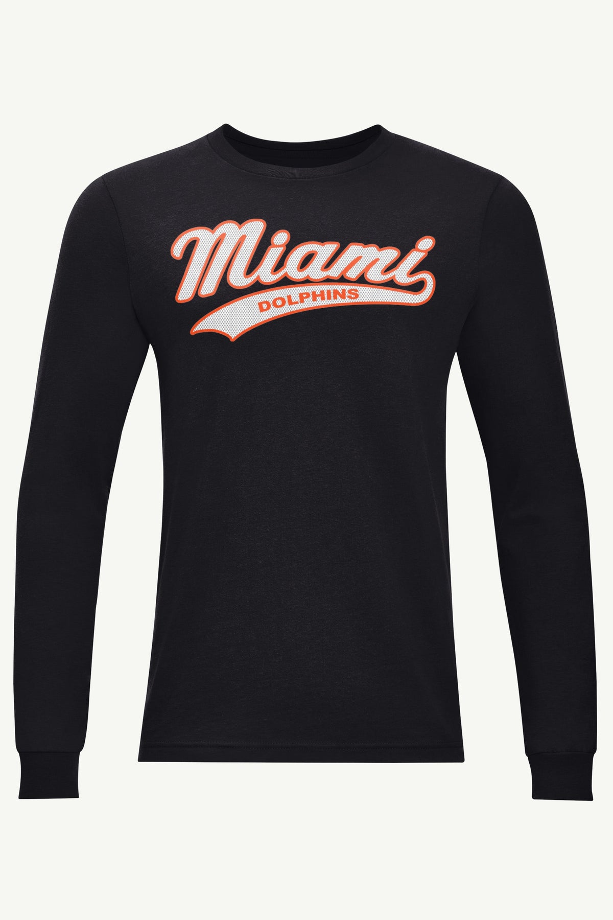 MENS MIAMI DOLPHINS TAILSWEEP LONG SLEEVE T SHIRT - Black