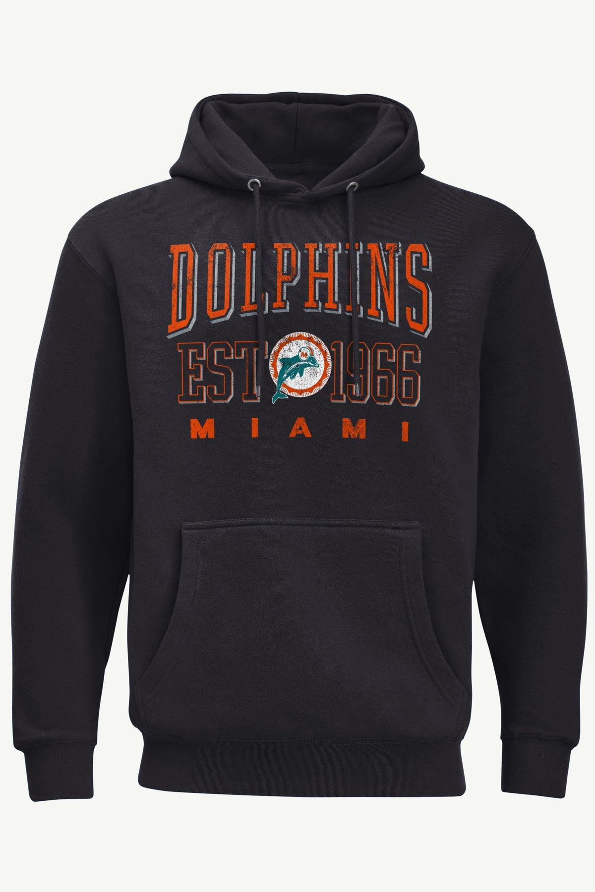 MENS MIAMI DOLPHINS RETRO HOODIE - Black