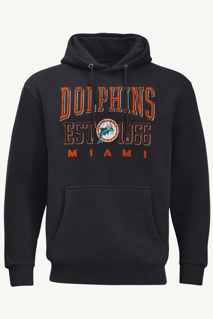 MENS MIAMI DOLPHINS RETRO HOODIE - Black