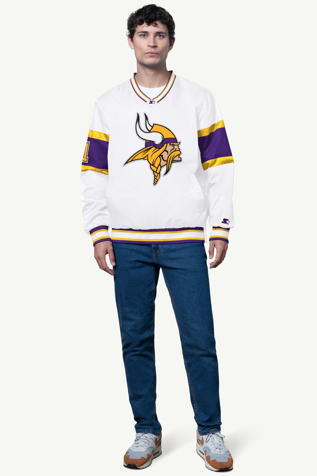 MENS MINNESOTA VIKINGS SIGNAL COLLAR PULLOVER - Starter