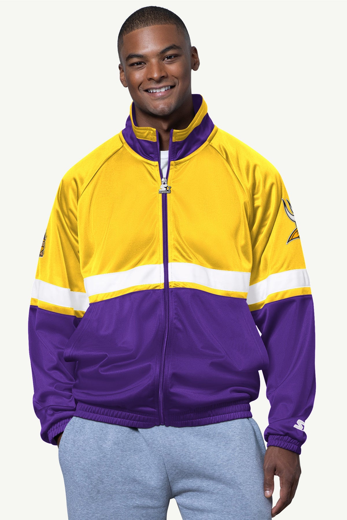 MENS MINNESOTA VIKINGS VETERAN TRACK JACKET - Starter