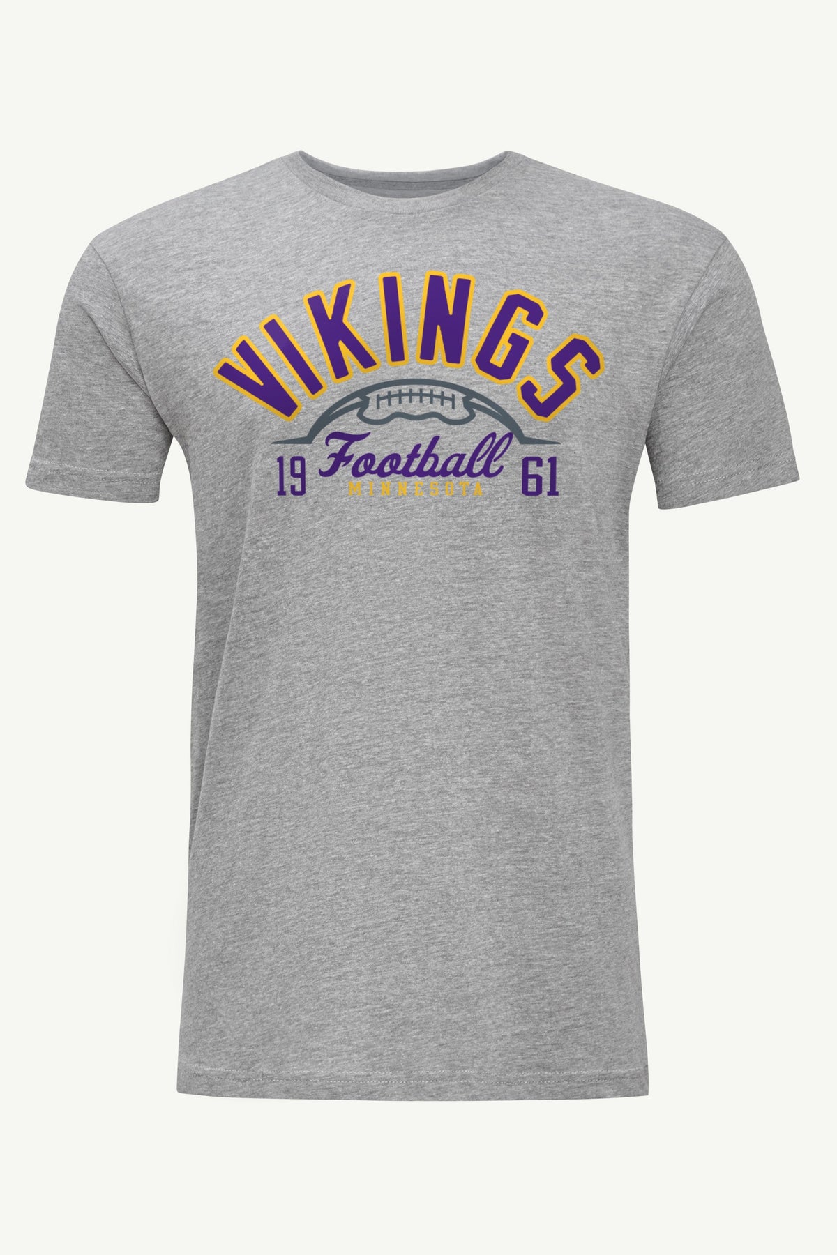 MENS MINNESOTA VIKINGS HALF BALL T SHIRT - Heather Grey