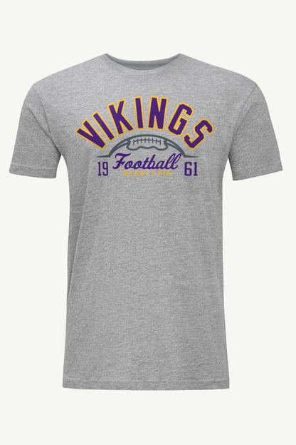 MENS MINNESOTA VIKINGS HALF BALL T SHIRT - Heather Grey