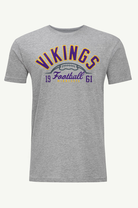 MENS MINNESOTA VIKINGS HALF BALL T SHIRT - Heather Grey