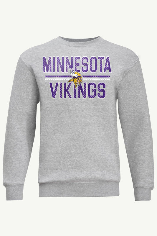MENS MINNESOTA VIKINGS MESH LOOK SWEATSHIRT - Heather Grey