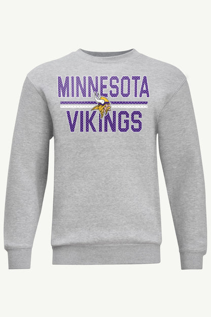 MENS MINNESOTA VIKINGS MESH LOOK SWEATSHIRT - Heather Grey