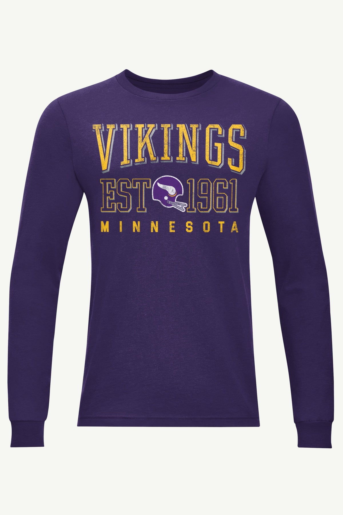 MENS MINNESOTA VIKINGS RETRO LONG SLEEVE T SHIRT - Purple