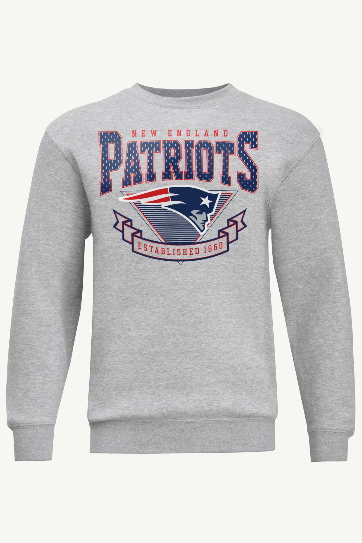 MENS NEW ENGLAND PATRIOTS 80's INSPIRED SWEATSHIRT - Heather Grey