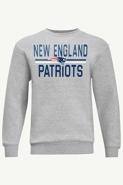 MENS NEW ENGLAND PATRIOTS MESH LOOK SWEATSHIRT - Heather Grey