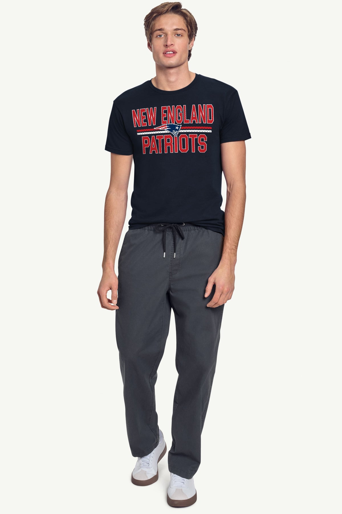 MENS NEW ENGLAND PATRIOTS MESH LOOK T SHIRT - Navy