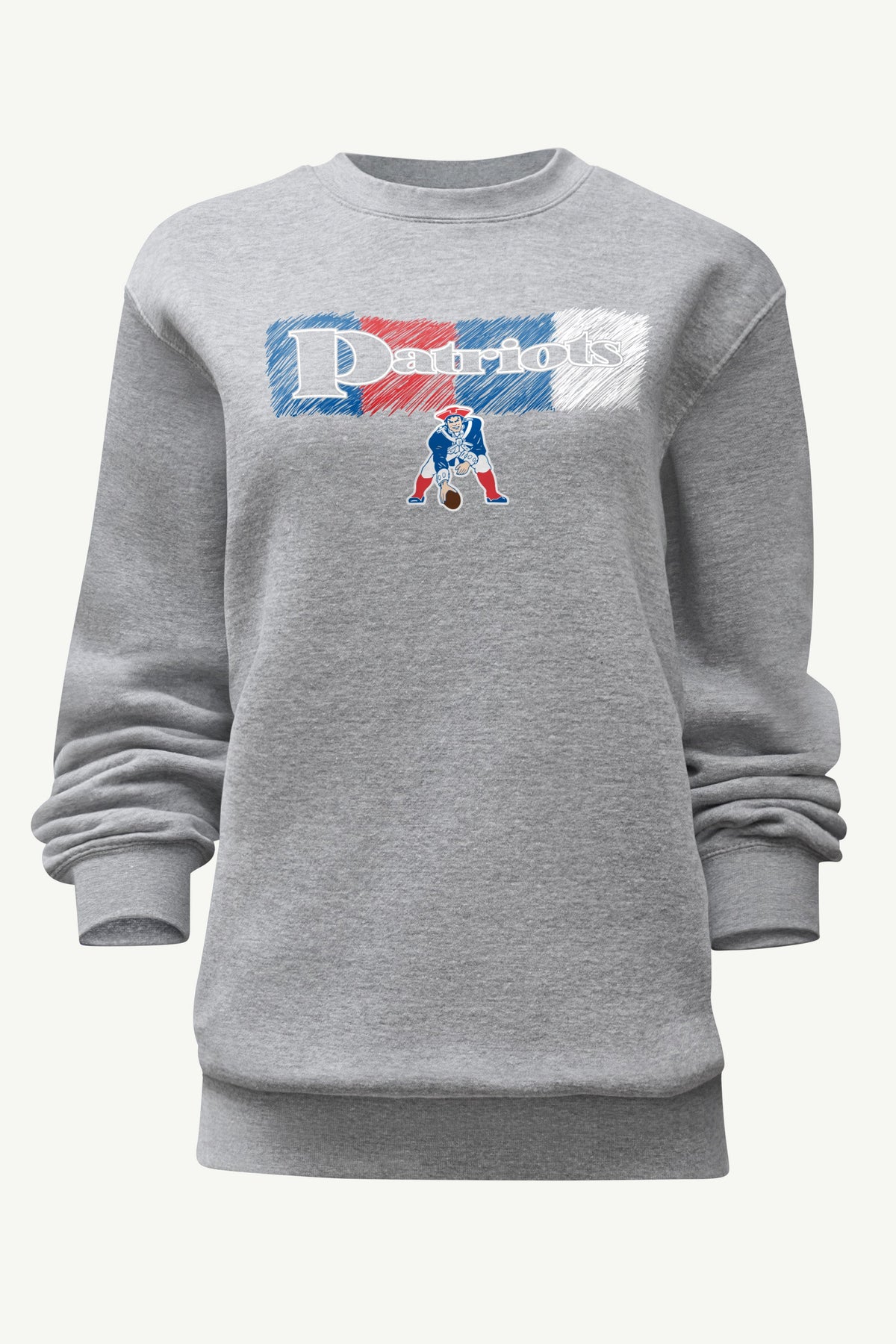 WOMENS NEW ENGLAND PATRIOTS COLOR SHADING SWEATSHIRT - Heather Grey