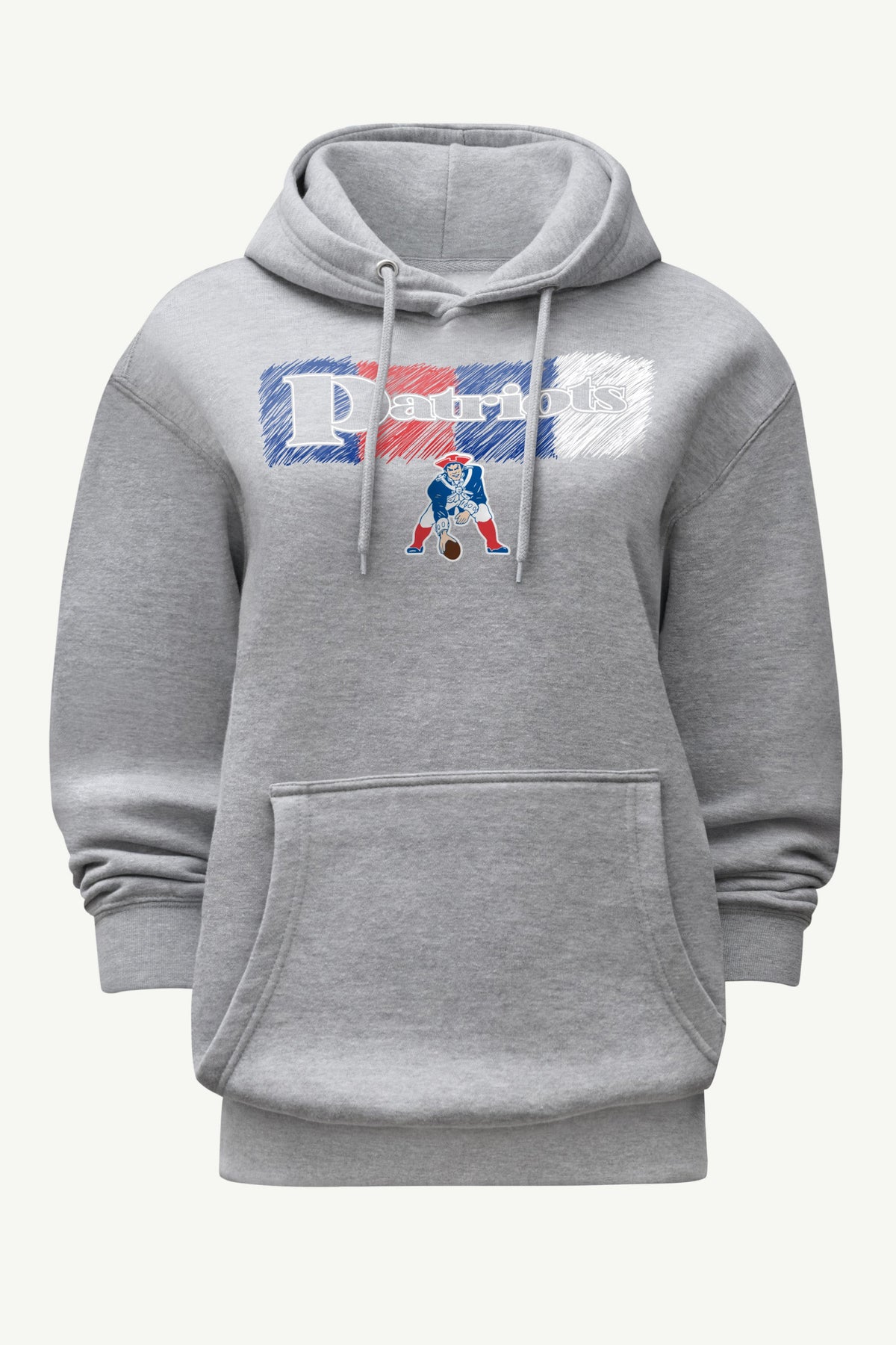 WOMENS NEW ENGLAND PATRIOTS COLOR SHADING HOODIE - Heather Grey