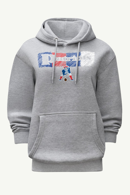 WOMENS NEW ENGLAND PATRIOTS COLOR SHADING HOODIE - Heather Grey