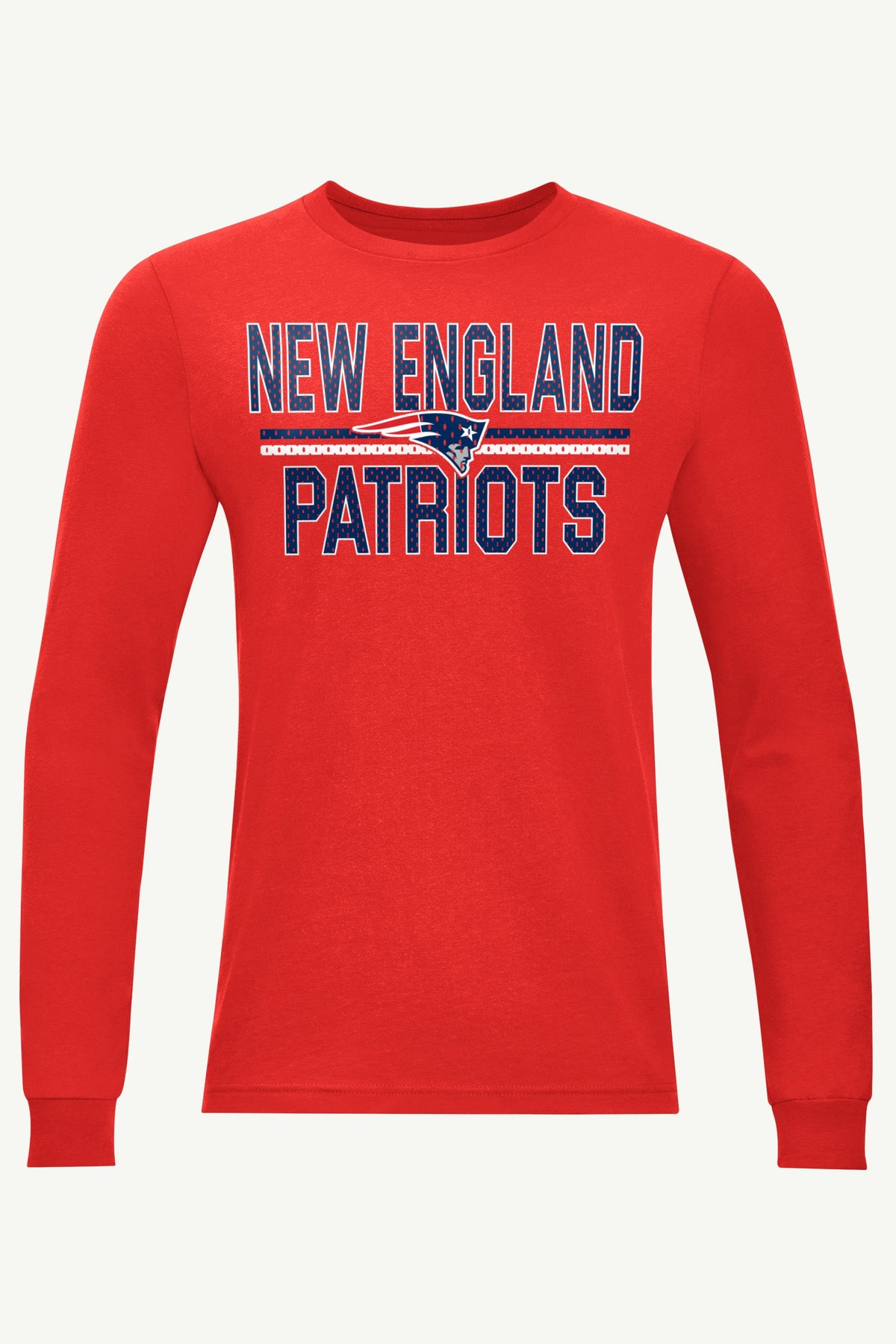 MENS NEW ENGLAND PATRIOTS MESH LOOK LONG SLEEVE T SHIRT - Red