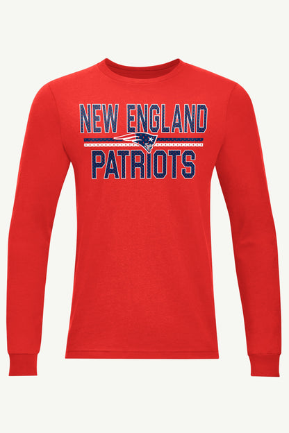 MENS NEW ENGLAND PATRIOTS MESH LOOK LONG SLEEVE T SHIRT - Red