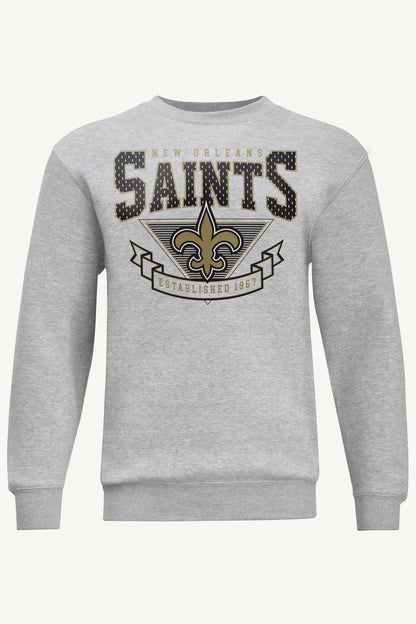 MENS NEW ORLEANS SAINTS 80's INSPIRED SWEATSHIRT - Heather Grey
