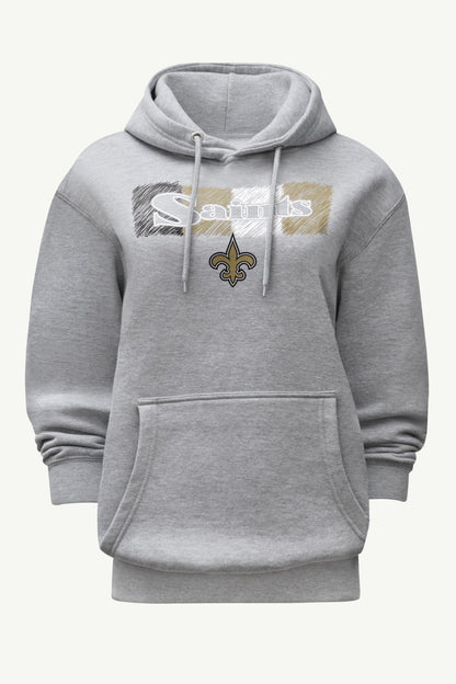 WOMENS NEW ORLEANS SAINTS COLOR SHADING HOODIE - Heather Grey