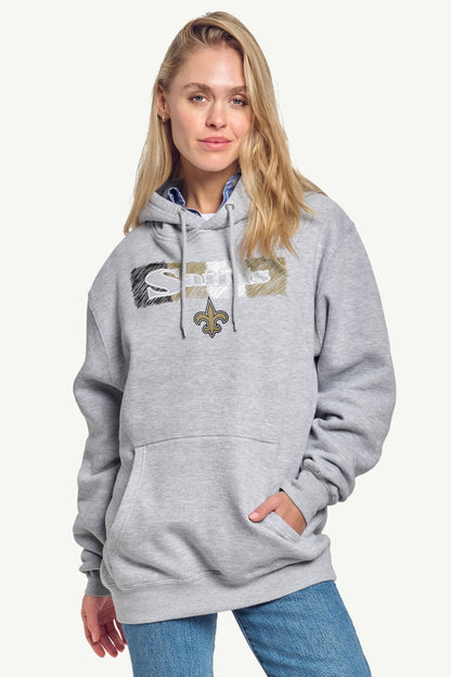 WOMENS NEW ORLEANS SAINTS COLOR SHADING HOODIE - Heather Grey