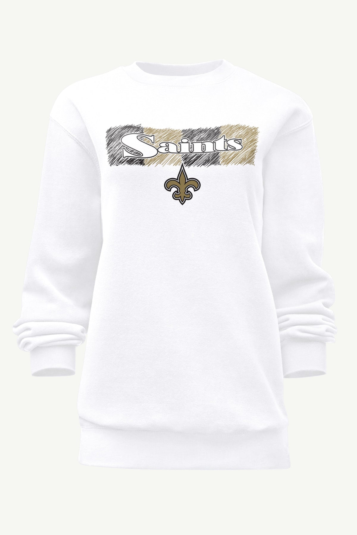 WOMENS NEW ORLEANS SAINTS COLOR SHADING SWEATSHIRT - White
