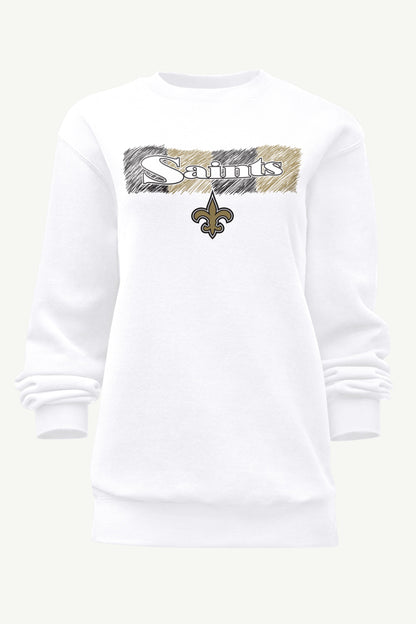 WOMENS NEW ORLEANS SAINTS COLOR SHADING SWEATSHIRT - White