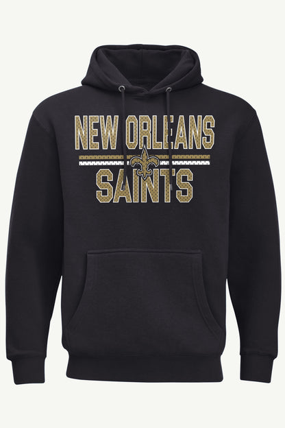 MENS NEW ORLEANS SAINTS MESH LOOK HOODIE - Black