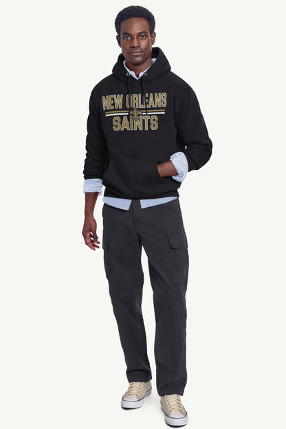 MENS NEW ORLEANS SAINTS MESH LOOK HOODIE - Black