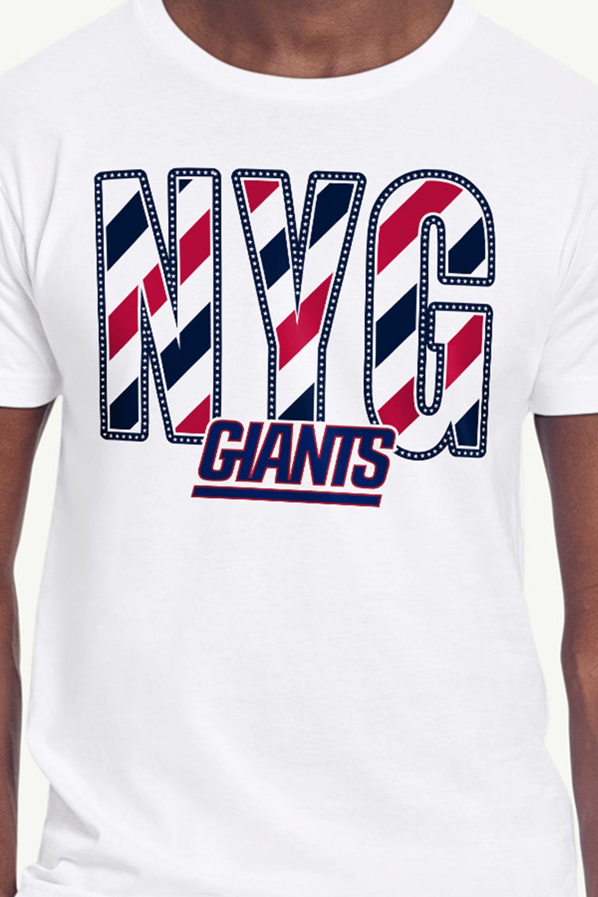 MENS NEW YORK GIANTS STARS AND STRIPES T SHIRT - White