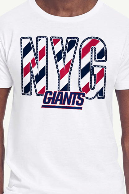 MENS NEW YORK GIANTS STARS AND STRIPES T SHIRT - White