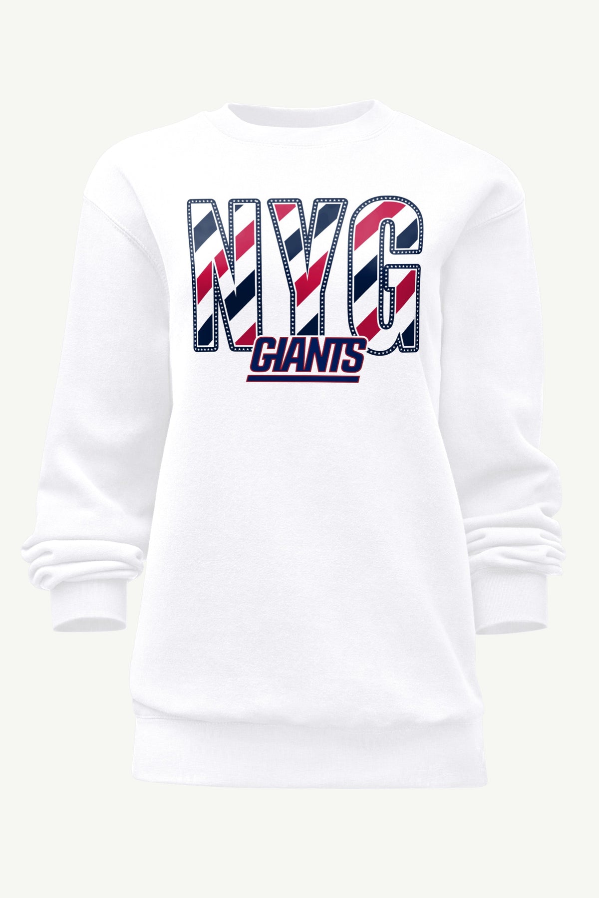 WOMENS NEW YORK GIANTS STARS AND STRIPES SWEATSHIRT - White