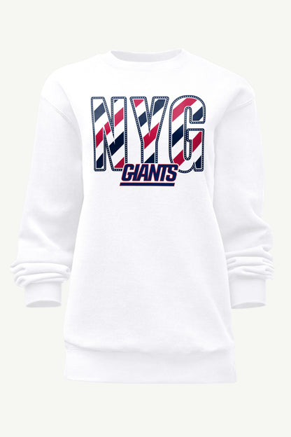 WOMENS NEW YORK GIANTS STARS AND STRIPES SWEATSHIRT - White